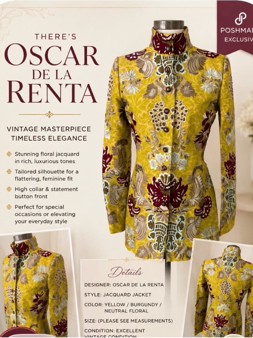 Oscar de la Renta embroidered with diamond coat
